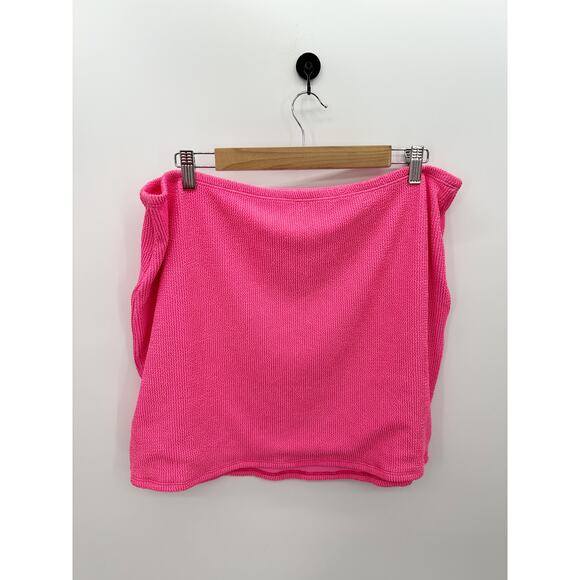 Good American Women Barbie Bright Pink Always Fits Mini Skirt Stretch Sz 7/8 M - Picture 1 of 6